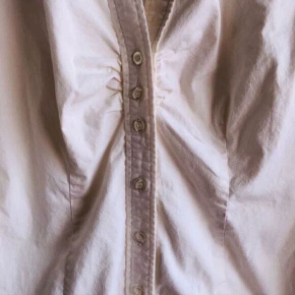 Women's Rampage Cream Long Sleeve Button Down Shirt - Picture 6 of 9
